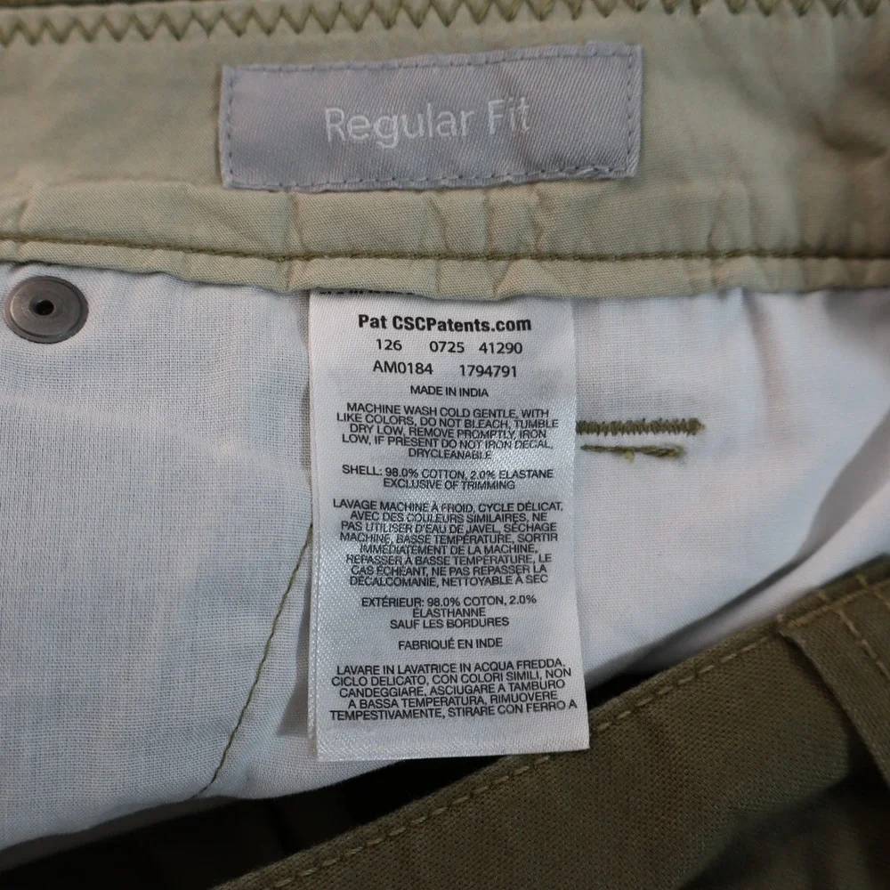 Columbia Mens Regular Fit Utility Shorts Olive Green 33W 8L AM0184 Stretch Twill